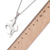201 Stainless Steel Horse Pendant 304 Stainless Steel Pea Chain Necklaces for Women Men NJEW-JN05996-4