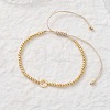 3Pcs Brass Round Beads Braided Bead Bracelets BJEW-JB12888-6