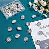 30Pcs Alloy Rhinestone Shank Buttons BUTT-HY0001-28-4