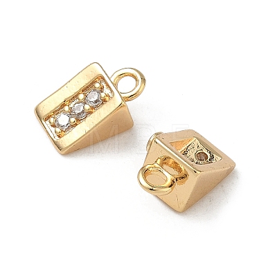 Brass Micro Pave Cubic Zirconia Charms KK-A280-11G-1