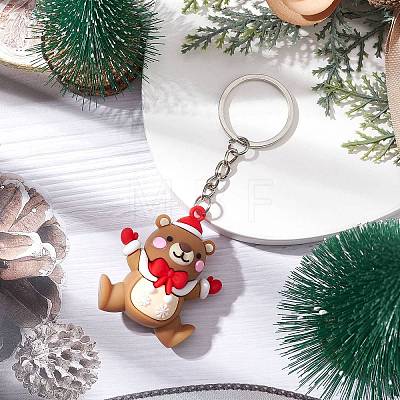 Christmas Theme PVC Plastic Pendant Keychains KEYC-JKC00935-02-1