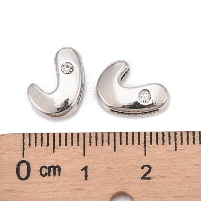 Letter Slider Beads for Watch Band Bracelet Making X-ALRI-O012-J-NR-1