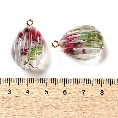 Inner Dried Flower Transparent Resin Pendants LS-RESI-A043-06B-1
