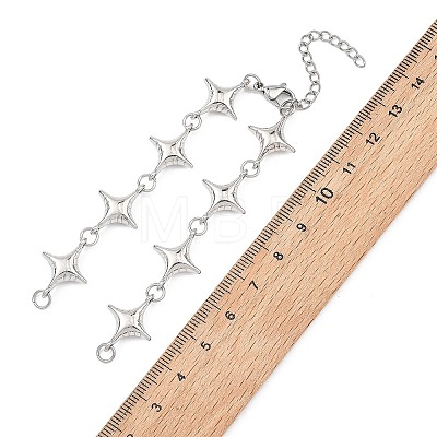 Star Alloy Link Chain Bracelet Making AJEW-JB01628-1