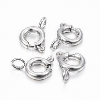 304 Stainless Steel Smooth Surface Spring Ring Clasps STAS-H396-B-02P-1