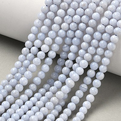 Grade AA Natural Blue Lace Agate Beads Strands G-F222-30-4mm-1