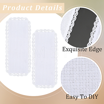 10Pcs Linen Aida Cloth Bookmarks for Cross Stitch Making DIY-CY0001-77-1