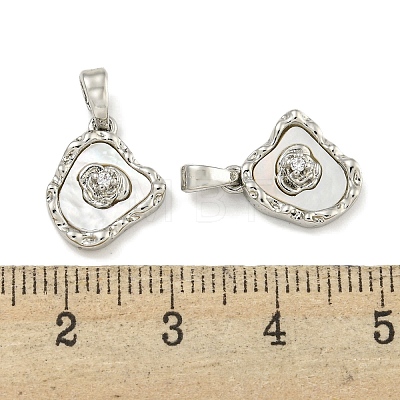 Brass with Clear Cubic Zirconia with Sea Shell Charms KK-Q820-14P-1