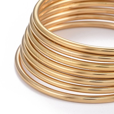 7Pcs 201 Stainless Steel Plain Bangle Sets for Women BJEW-L664-022A-G02-1