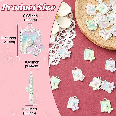 20Pcs 4 Colors Alloy Enamel Pendants FIND-YW0017-91-1