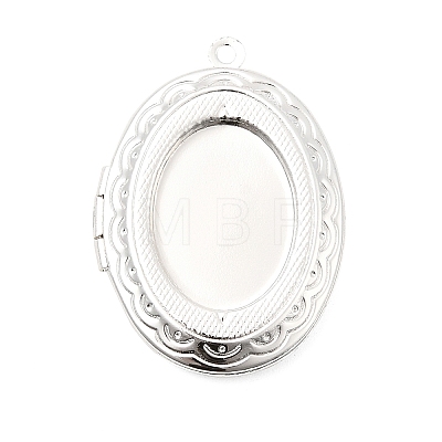 Rack Plating Brass Locket Pendants KK-K277-05S-1