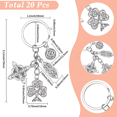 20Pcs Alloy Keychain KEYC-SC00048-1