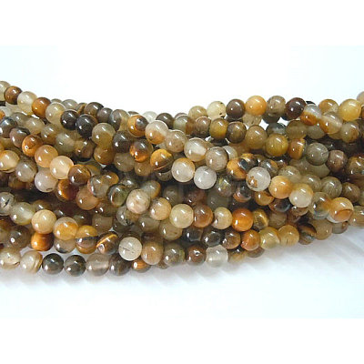 Natural Tiger Eye Beads Strands GSR4mmC014-B-1