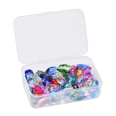 72Pcs 12 Colors Birthstone Charms Glass Pendants RGLA-ZZ0001-02-9x15mm-1