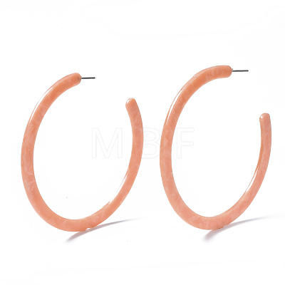 Cellulose Acetate(Resin) Half Hoop Earrings KY-S163-372C-04-1