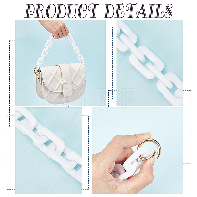 Acrylic Bag Links Straps PURS-WH0001-07A-1
