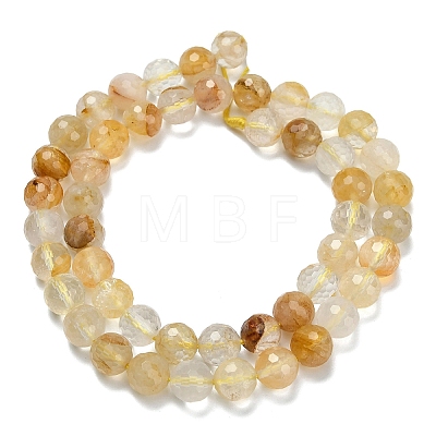 Grade A Natural Yellow Hematoid Quartz Beads Strands G-L642-F04-8mm-1