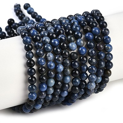 Natural Dumortierite Beads Strands G-G167-A06-4MM-1