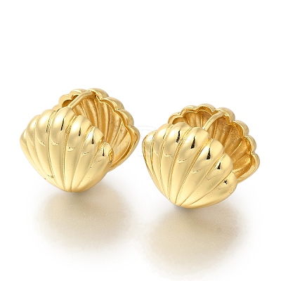Rack Plating Shell Shape Brass Hoop Earrings EJEW-H016-34G-1