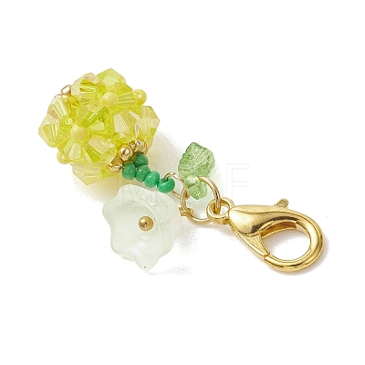 Fruit & Flowers Glass Seed Beads Pendant Decorations HJEW-MZ00407-1