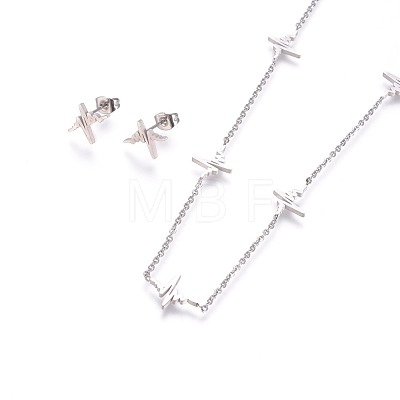 304 Stainless Steel Jewelry Sets SJEW-F213-09-1