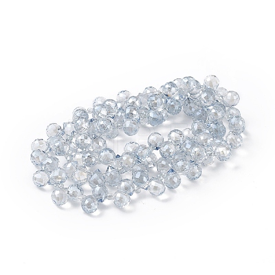 Transparent Electroplate Glass Beads Strands EGLA-F152B-PL04-1