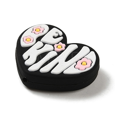 Heart and Flower Silicone Focal Beads SIL-Q025-01D-1