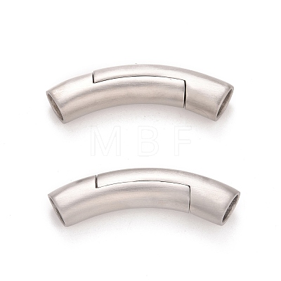 Column 304 Stainless Steel Matte Magnetic Necklace Clasps STAS-O035-10A-1