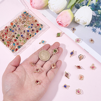 100Pcs 5 Styles Rack Plating Eco-Friendly Iron Pendants IFIN-BM0001-02-1