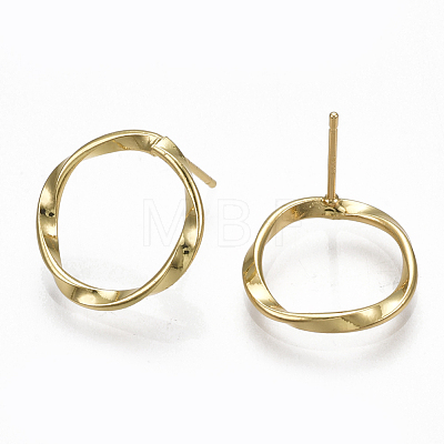 Brass Stud Earrings X-KK-S348-367-1