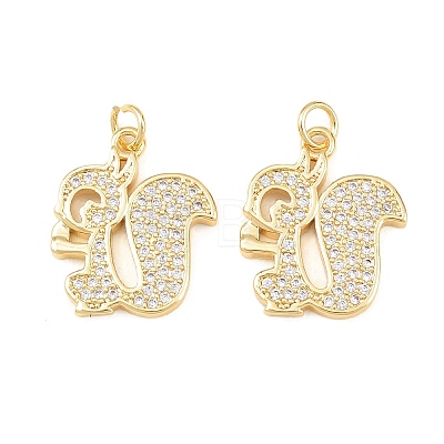 Brass Micro Pave Cubic Zirconia Pendants KK-C162-086C-G-1