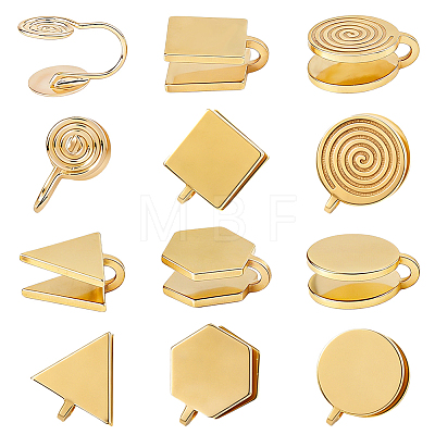 10Pcs 5 Styles 304 Stainless Steel & Brass Cuff Earrings EJEW-HS0001-44B-1