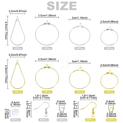 DIY Brass Geometry Hoop Earring Making Kit DIY-YW0008-60-1