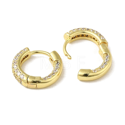 Rack Plating Brass Micro Pave Clear Cubic Zirconia Huggie Hoop Earrings for Women EJEW-C097-13G-10-1