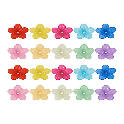 Yilisi 200Pcs 10 Colors Frosted Acrylic Bead Caps MACR-YS0001-02-1