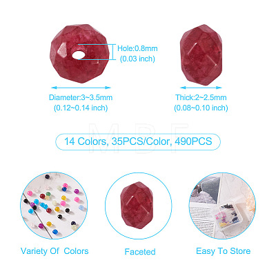Craftdady 490Pcs 14 Colors Imitation Jade Glass Beads Strands GLAA-CD0001-13-1