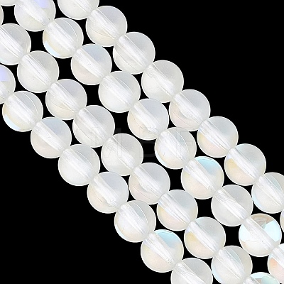 GOMAKERER 2 Strands Synthetic Moonstone Beads Strands G-GO0001-25A-1