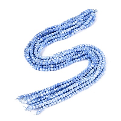 Anti-Tarnish Electroplate Glass Beads Strands EGLA-ZX010-4mm-09-1