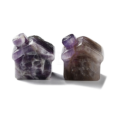 Natural Amethyst Carved Healing House Figurines DJEW-P015-01A-1