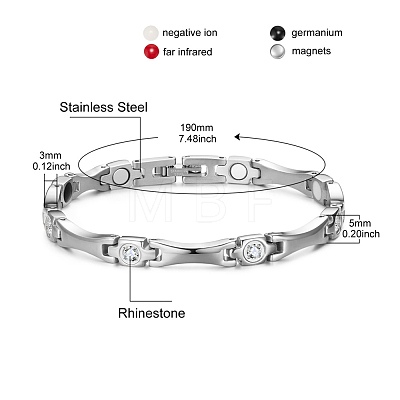 SHEGRACE Stainless Steel Panther Chain Watch Band Bracelets JB676B-1