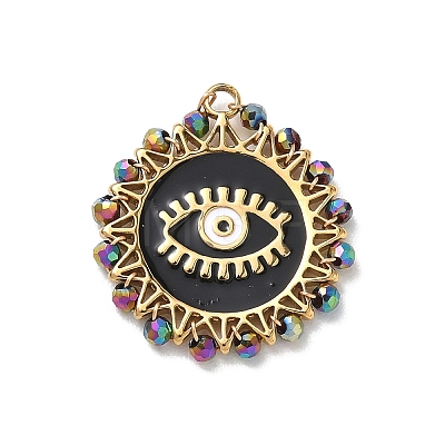 304 Stainless Steel Enamel Pendants STAS-P453-15G-01-1