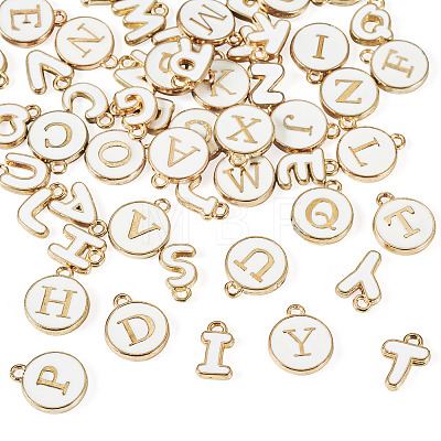 2Bags 2 Styles Initial Letter A~Z Alphabet Enamel Charms ENAM-TA0003-68-1