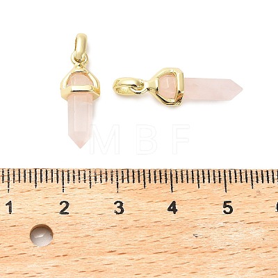 Natural Rose Quartz Double Terminal Pointed Pendant G-H097-01G-06-1