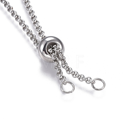 Adjustable 304 Stainless Steel Slider Necklaces NJEW-L156-003P-1