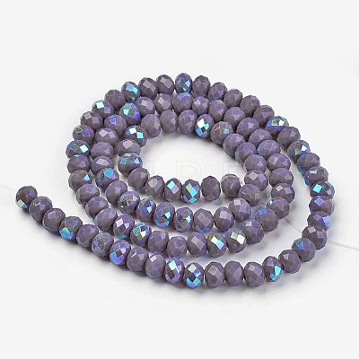 Electroplate Opaque Solid Color Glass Beads Strands EGLA-A034-P1mm-L10-1