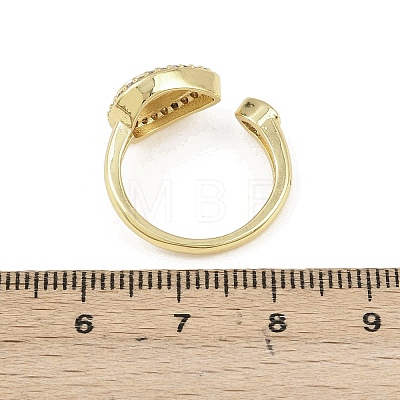 Brass Micro Pave Cubic Zirconia Open Cuff Rings for Women LS-RJEW-K308-03A-G-1