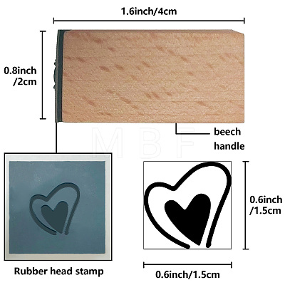 Square Wooden Stamps DIY-WH0546-001-1