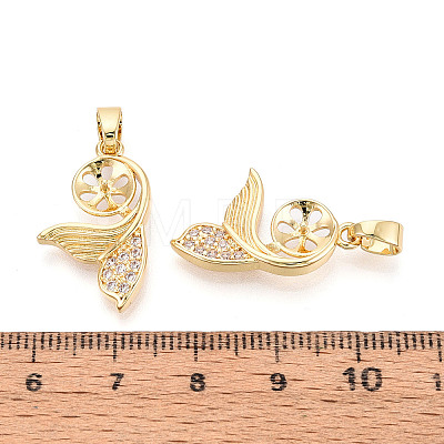 Brass Micro Pave Clear Cubic Zirconia European Dangle Charms Bails KK-N276-16G-1