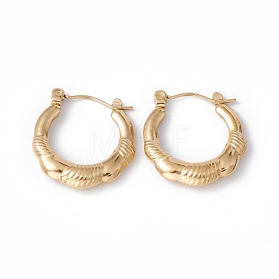 Ion Plating(IP) 304 Stainless Steel Chunky Hoop Earrings for Women EJEW-G314-14G-1