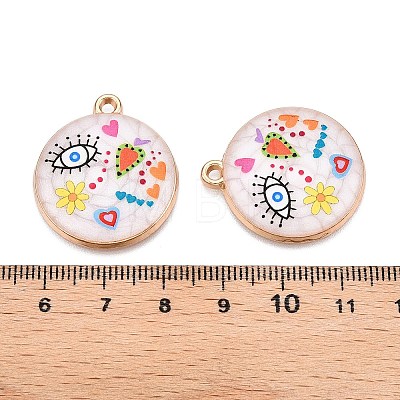 Printed Rack Plating Alloy Enamel Pendants ENAM-T020-02F-1